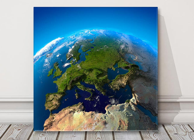 planet earth view of europe from space canvas picture print