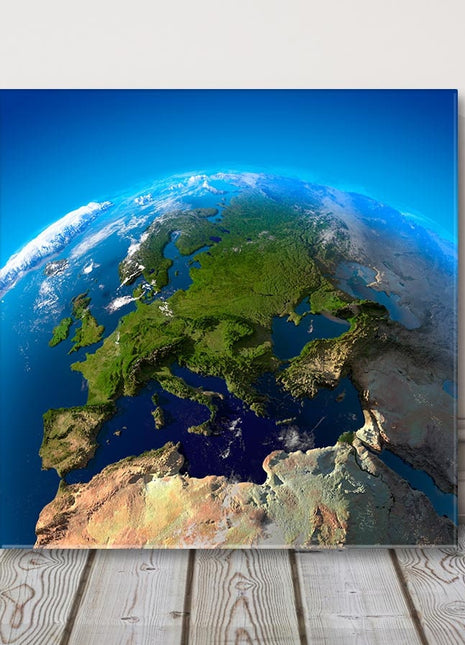 planet earth view of europe from space canvas picture print