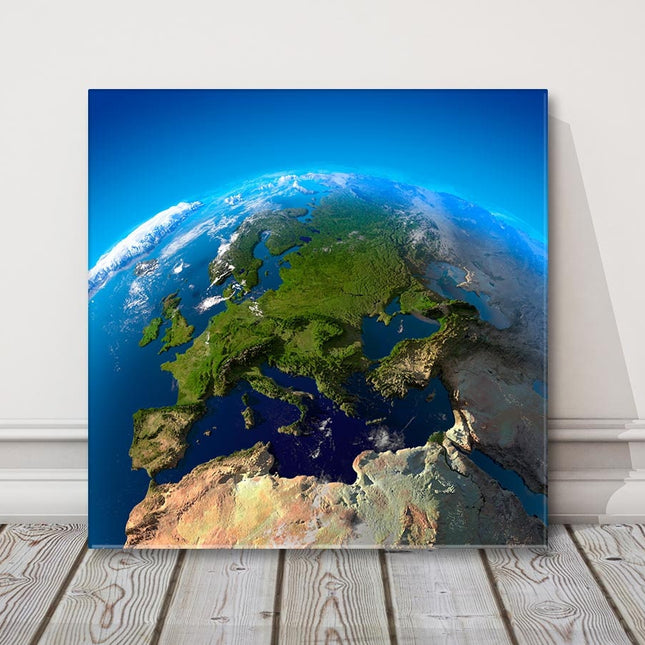 planet earth view of europe from space canvas picture print