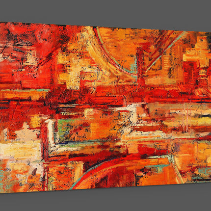 abstract oil painting reds and yellows Canvas Print Wall décor