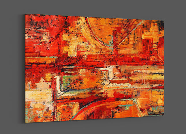 abstract oil painting reds and yellows Canvas Print Wall décor