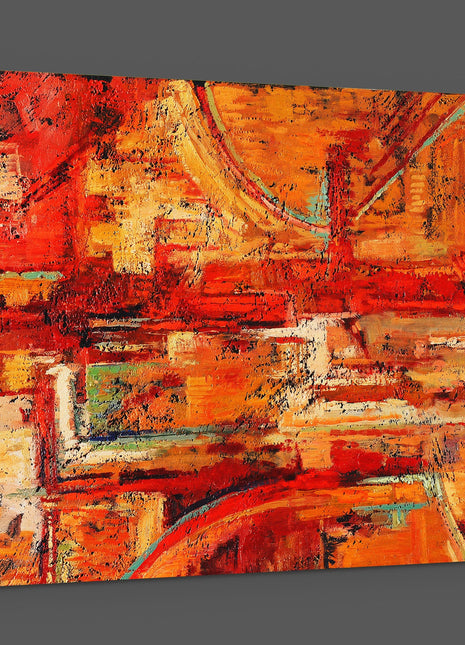 abstract oil painting reds and yellows Canvas Print Wall décor