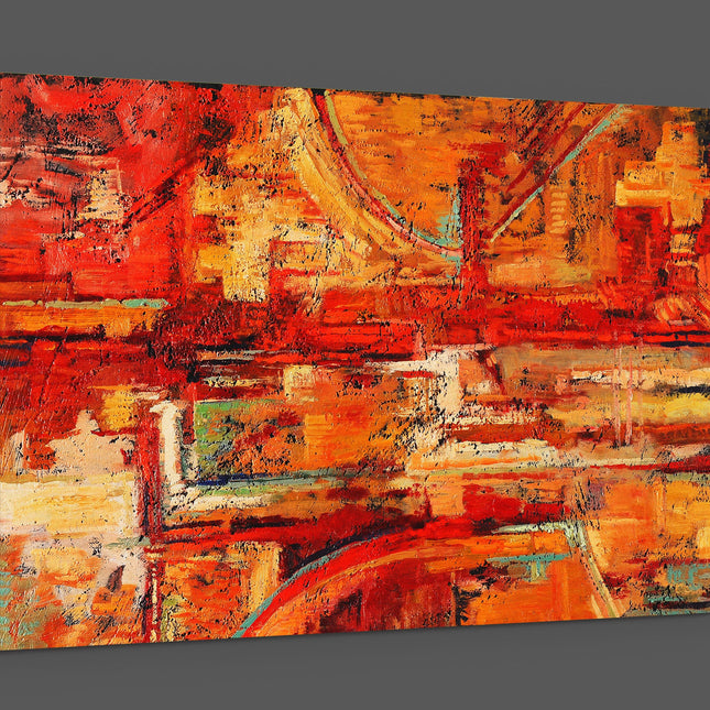 abstract oil painting reds and yellows Canvas Print Wall décor