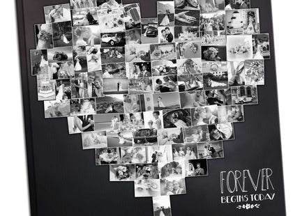 heart shape canvas picture print my photos in a heart with black background