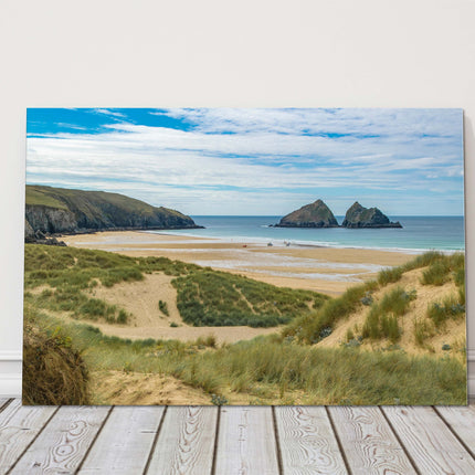 Holywell Bay beach, Near Newquay, Cornwall. Canvas picture print. Landscape