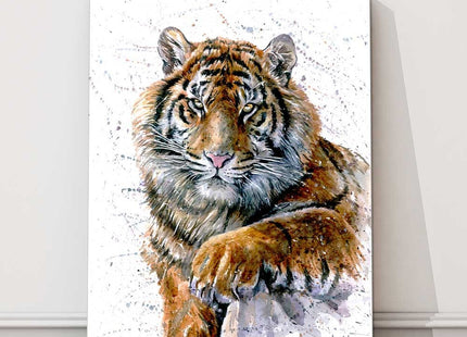 Tiger painting watercolour canvas picutre print wild cat paint splash bengal