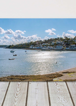 St Mawes South Conwall panoramic canvas picture cornish coast boats beach sun