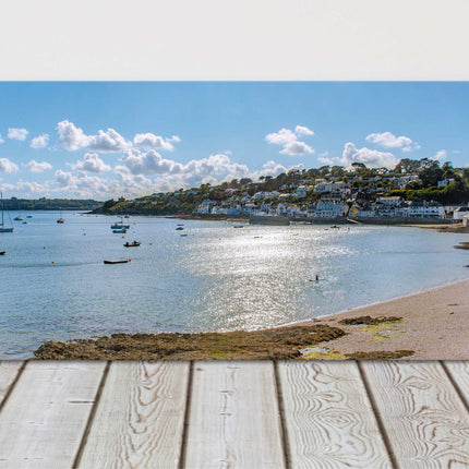St Mawes South Conwall panoramic canvas picture cornish coast boats beach sun