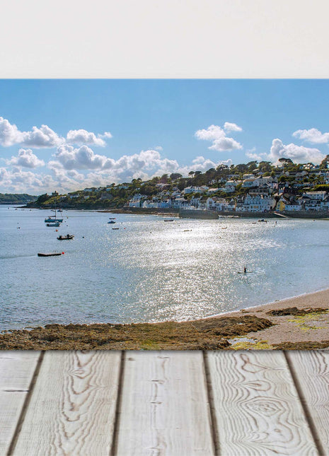 St Mawes South Conwall panoramic canvas picture cornish coast boats beach sun