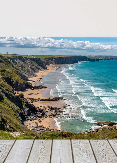 Watergate bay beach, North Cornwall picture canvas print near newquay far end