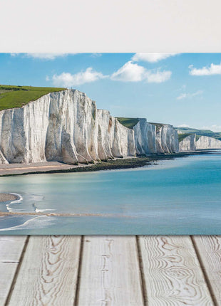 Seven Sisters white cliffs panoramic canvas picture print East Sussex Eastbourne