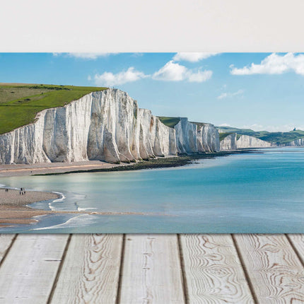 Seven Sisters white cliffs panoramic canvas picture print East Sussex Eastbourne