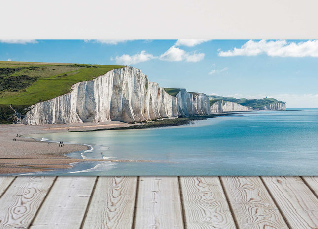 Seven Sisters white cliffs panoramic canvas picture print East Sussex Eastbourne