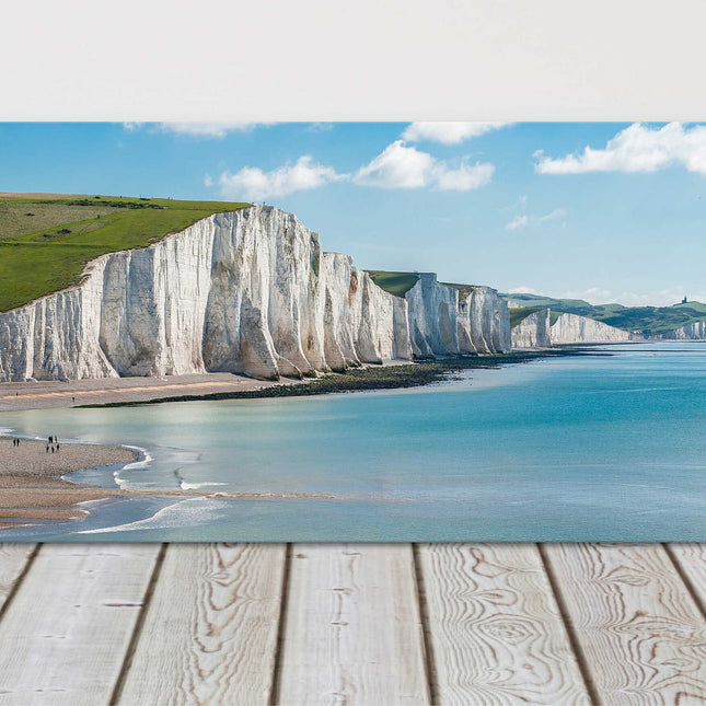Seven Sisters white cliffs panoramic canvas picture print East Sussex Eastbourne