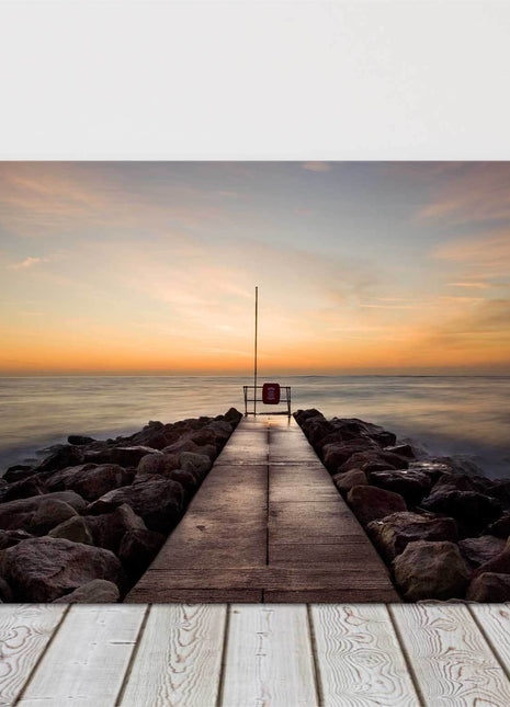 Sunrise at sandbanks breakwater Dorset Canvas picture print