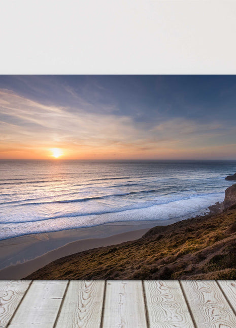 Sunset on Cornwall Coast Canvas picture print. Coastal image