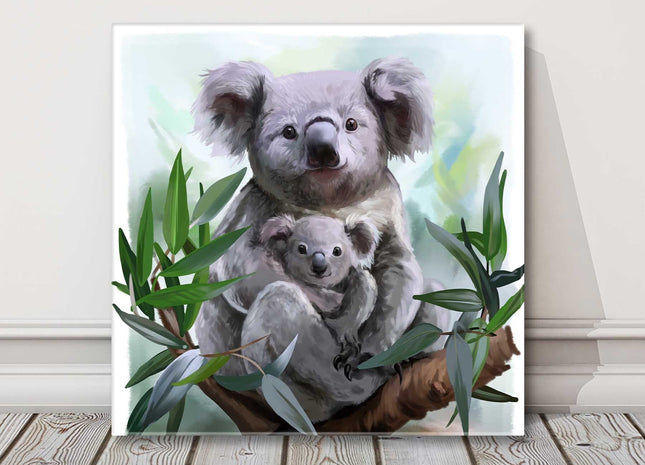 Koala and her baby, canvas picture print. A choice of sizes available Wall Art