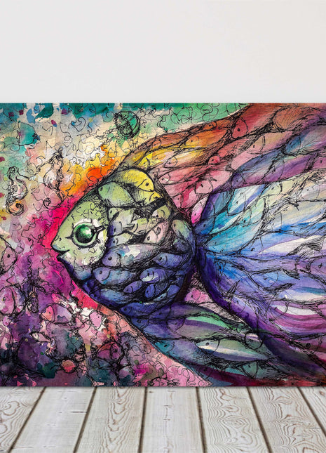 Tropical fish watercolour canvas picture print landscape