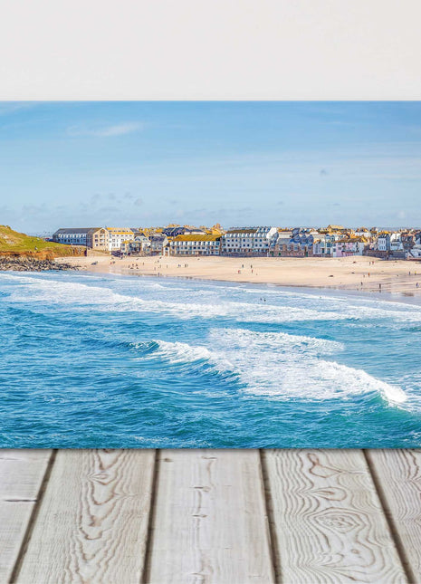 Porthmeor Beach St Ives Cornwall panoramic canvas picture print.