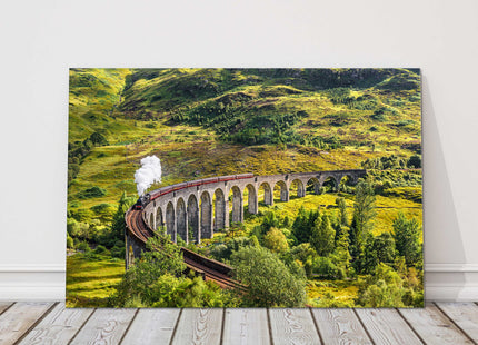 Glenfinnan Railway Viaduct, Scotland steam train. Canvas picture print