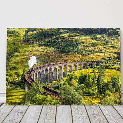 Glenfinnan Railway Viaduct, Scotland steam train. Canvas picture print