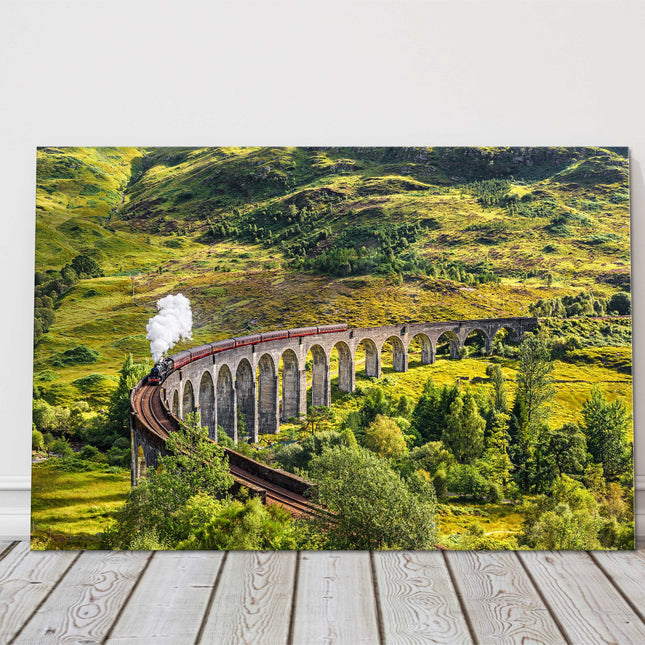 Glenfinnan Railway Viaduct, Scotland steam train. Canvas picture print