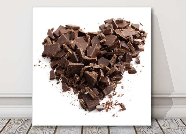 Heart shaped chocolate, canvas picture print. Modern Wall Art