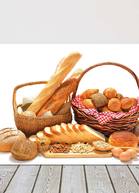bread basket white background kitchen style canvas picture print