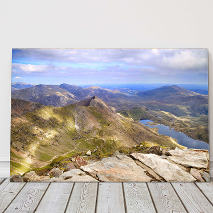 Summit of Mount Snowden canvas picture print scenic landscape
