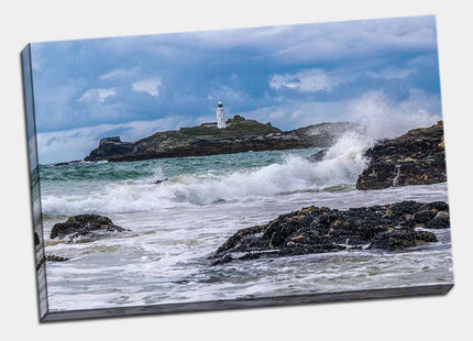 Godrevy lighthouse,near St Ives Cornwall. Canvas picture print.