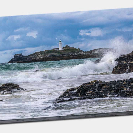 Godrevy lighthouse,near St Ives Cornwall. Canvas picture print.
