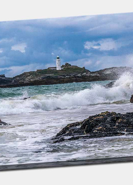 Godrevy lighthouse,near St Ives Cornwall. Canvas picture print.