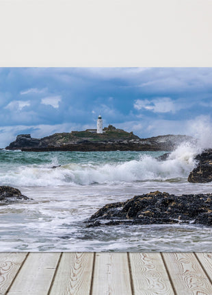 Godrevy lighthouse,near St Ives Cornwall. Canvas picture print.