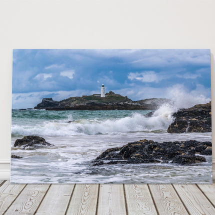 Godrevy lighthouse,near St Ives Cornwall. Canvas picture print.