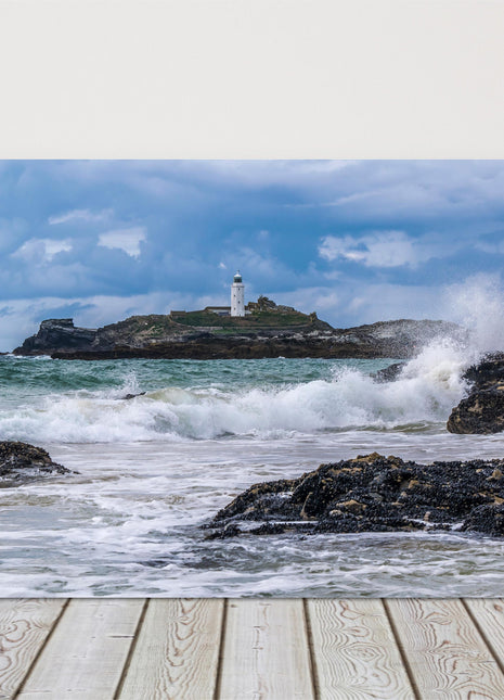 Godrevy lighthouse,near St Ives Cornwall. Canvas picture print.
