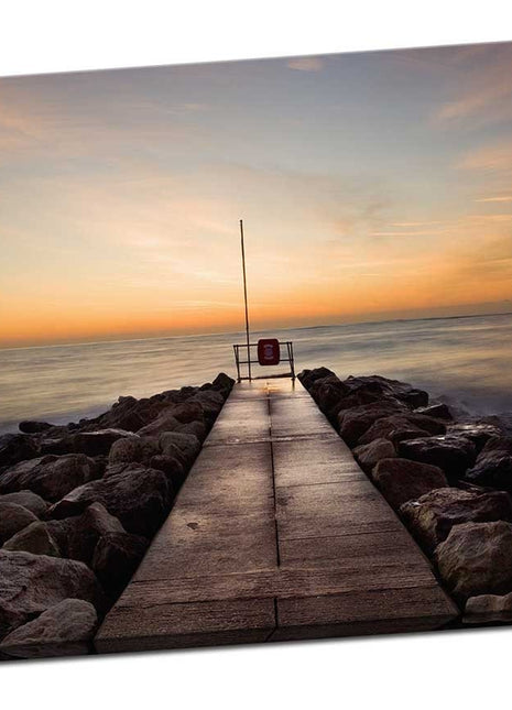 Sunrise at sandbanks breakwater Dorset Canvas picture print