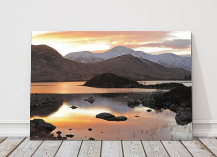 Sunset View on Rannoch Moor Scottish Highlands. Canvas picture print