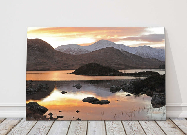 Sunset View on Rannoch Moor Scottish Highlands. Canvas picture print