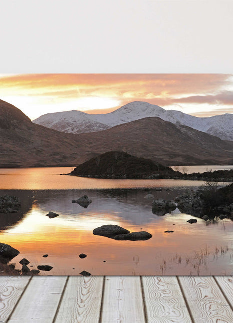 Sunset View on Rannoch Moor Scottish Highlands. Canvas picture print