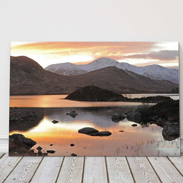 Sunset View on Rannoch Moor Scottish Highlands. Canvas picture print