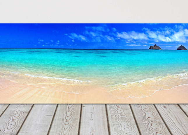 Panorama Tropical Dream Beach. Canvas picture print. Vibrant colours seascape