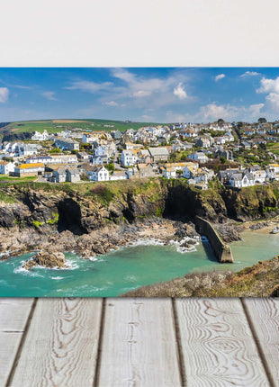 port isaac cornwall north coast canvas picture print harbour panoramic