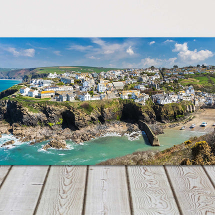 port isaac cornwall north coast canvas picture print harbour panoramic