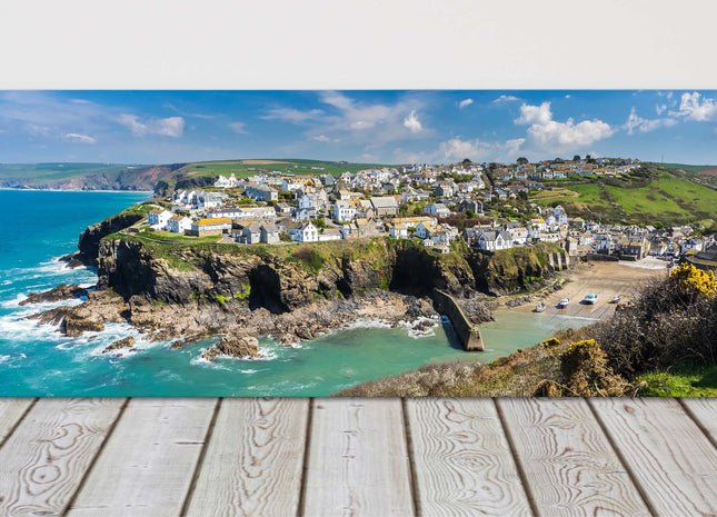 port isaac cornwall north coast canvas picture print harbour panoramic