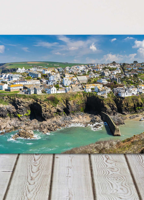 port isaac cornwall north coast canvas picture print harbour panoramic