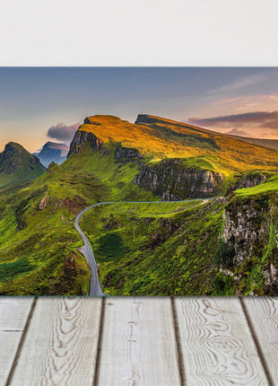 Sunset on the Quiraing mountains Isle of Skye Scottish Highlands canvas picture