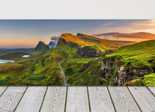 Sunset on the Quiraing mountains Isle of Skye Scottish Highlands canvas picture