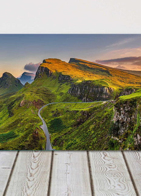 Sunset on the Quiraing mountains Isle of Skye Scottish Highlands canvas picture
