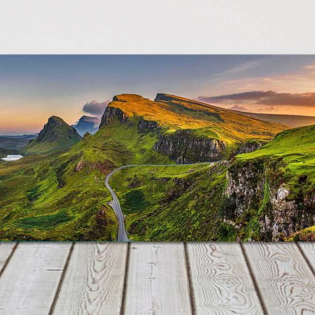 Sunset on the Quiraing mountains Isle of Skye Scottish Highlands canvas picture