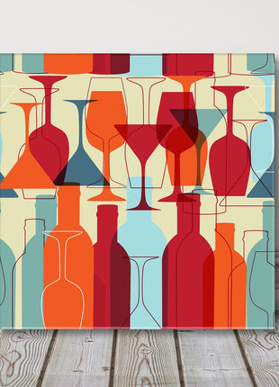 Wine bottle canvas picture print. Glass
